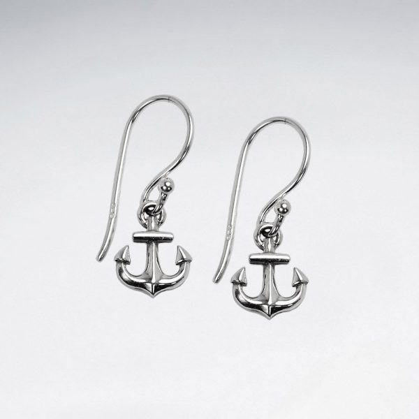 Ancre Argent Boucles D'oreilles