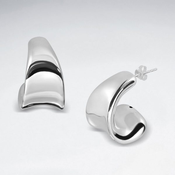 Boucles D'oreilles Créoles Grosses Boucles Argent SE2829