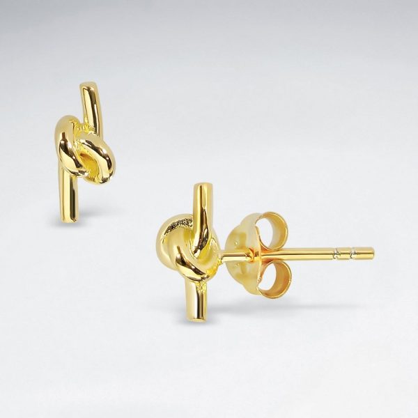 boucles d oreilles argent noeud amour plaque or SE2511Y
