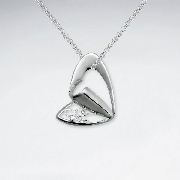 Pendentif Argent Coeur Plié