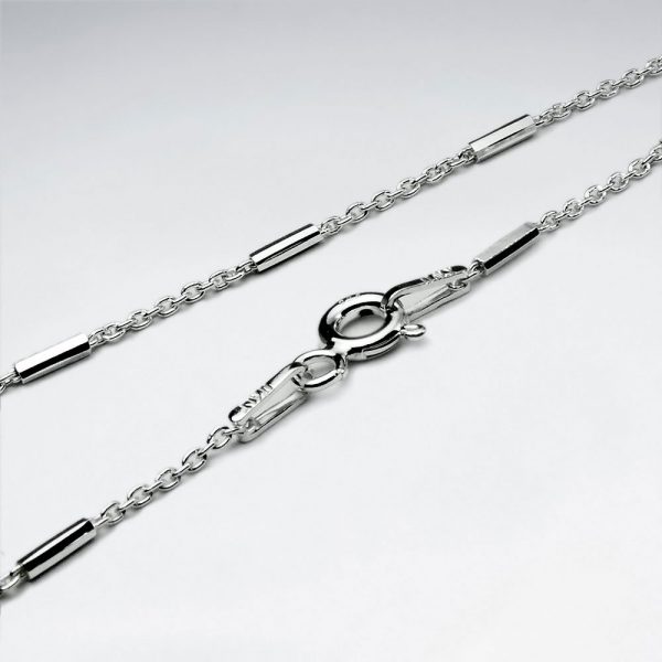 Chaîne en argent 925 tube intercalé