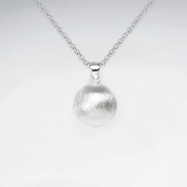 Pendentif Argent Boule Matte