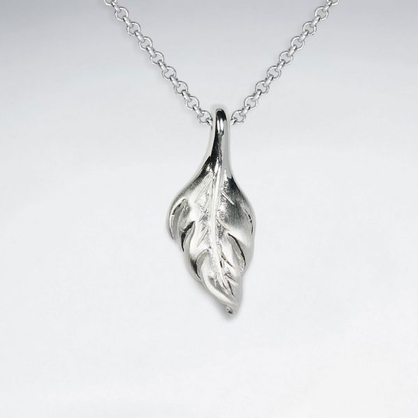 Pendentif Argent Feuille Arbre