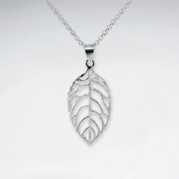 Pendentif Feuille Argent