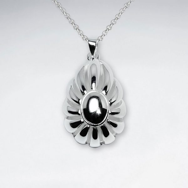 Pendentif Argent Ovale Poli