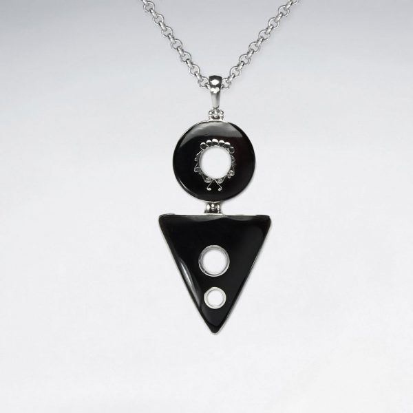 Pendentif Argent et Coquillage Formes Géométrique