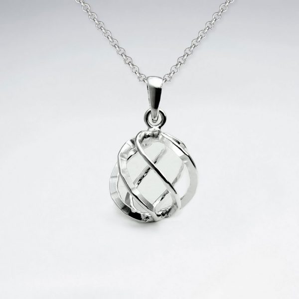 Pendentif Boule 3D Fil en Argent