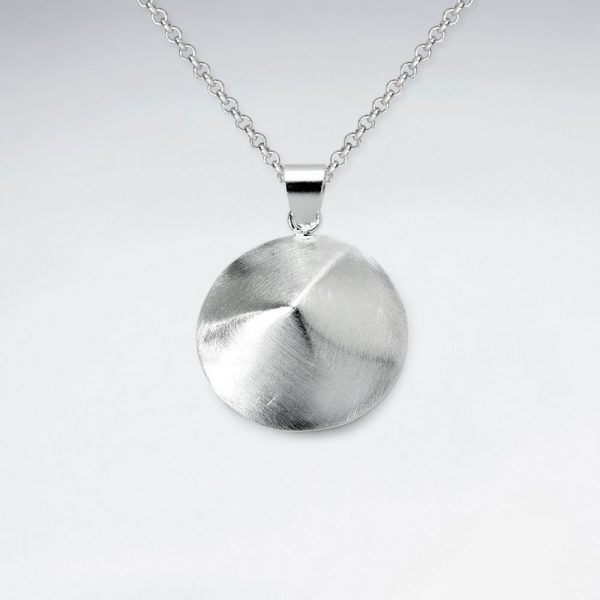 Pendentif Cercle Matte en Argent Massif