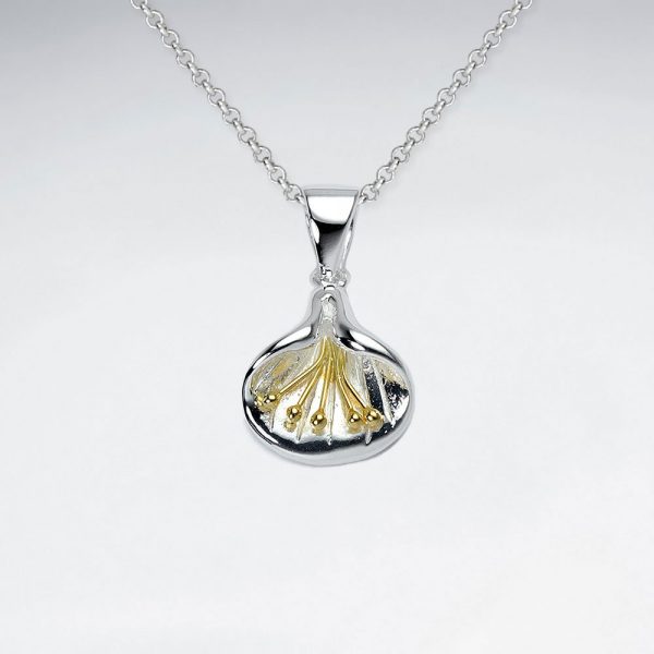 Pendentif Chèvrefeuille Fleur Plaqué Or
