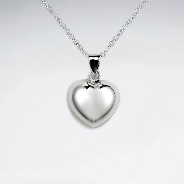 Pendentif Coeur Classique en argent poli