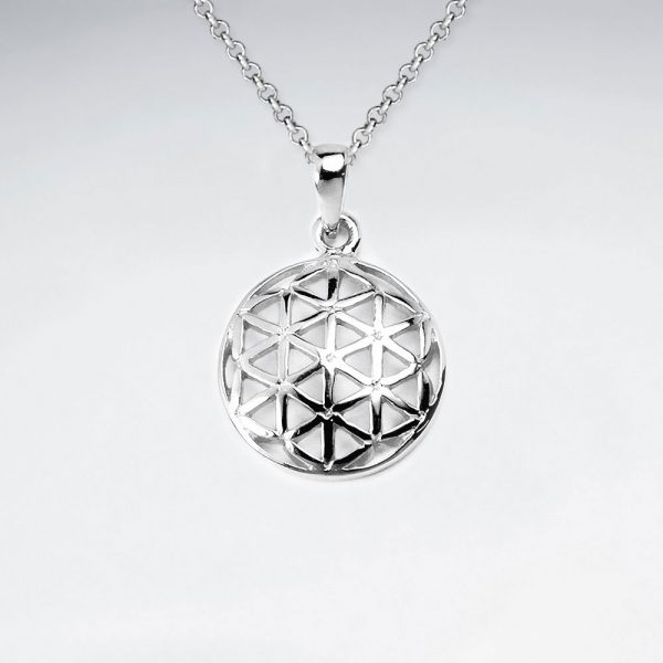Pendentif Dôme Fleur de Vie Argent