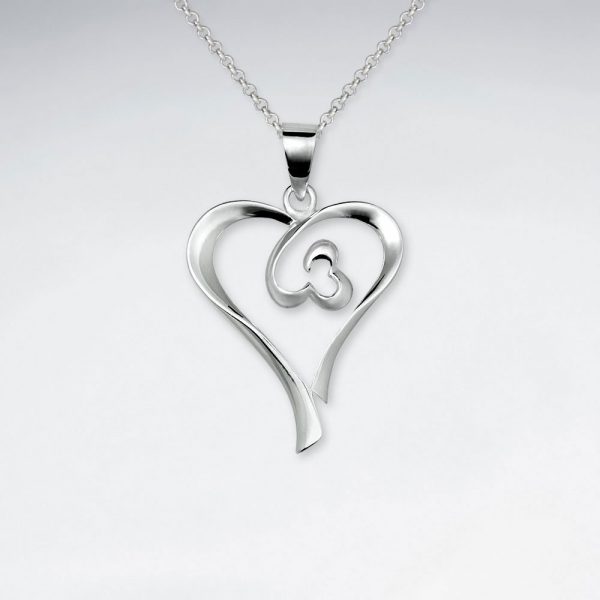 Pendentif Double Coeur Ouvert