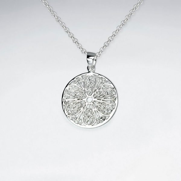 Pendentif Motif Filigrane 21 mm Argent