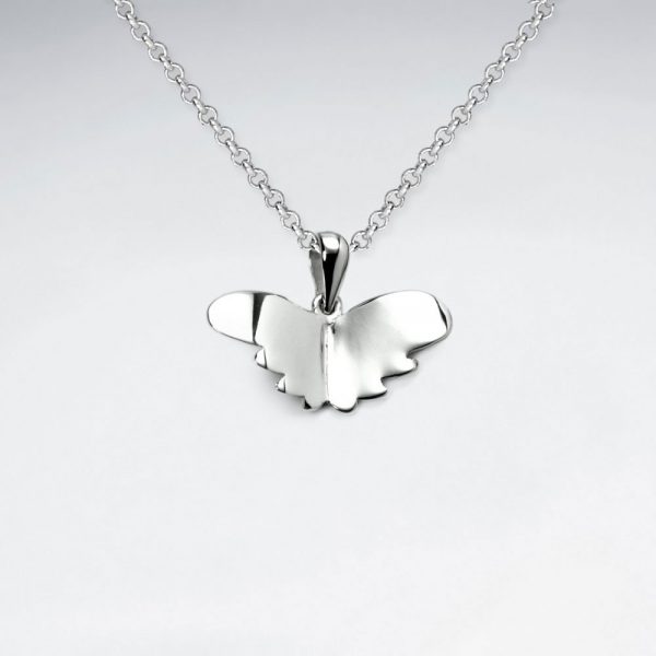 Pendentif en Agent Silhouette Papillon