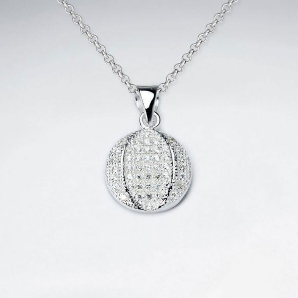 Pendentif en Argent Boule Disco Zircon