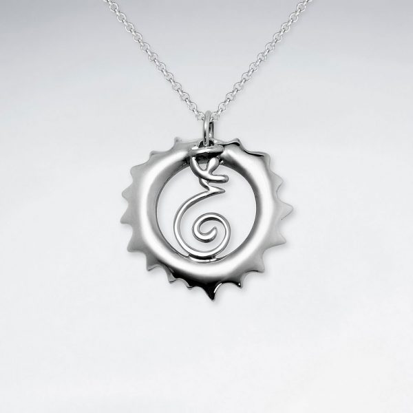 Pendentif en Argent Bouteille Cap ouvert en fil d'argent