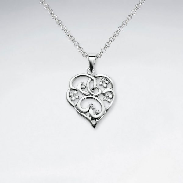 Pendentif en Argent Coeur Filigrane