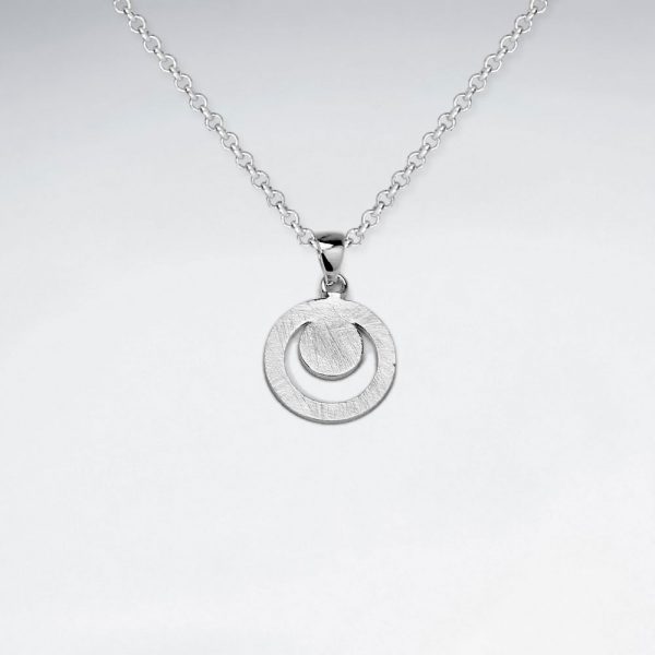 Pendentif en Argent Double Cercle Ajourées