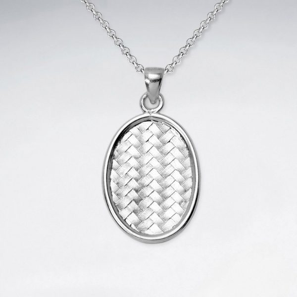 Pendentif Panier Ovale en Argent