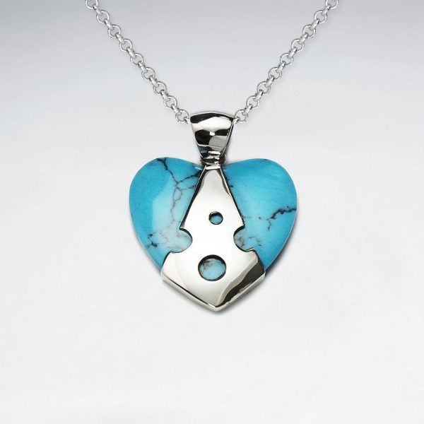 Pendentif Coeur Pierre Turquoise