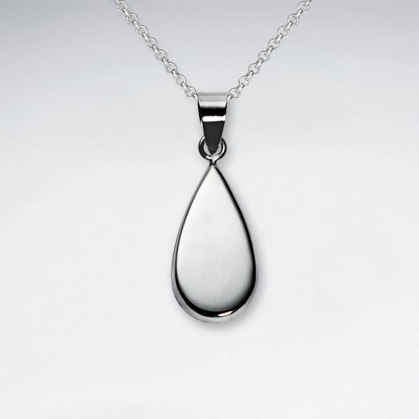 Pendentif en Forme Larme Argent Poli