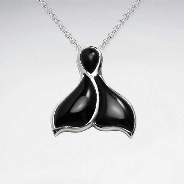 Pendentif Queue Baleine Pierre Noir