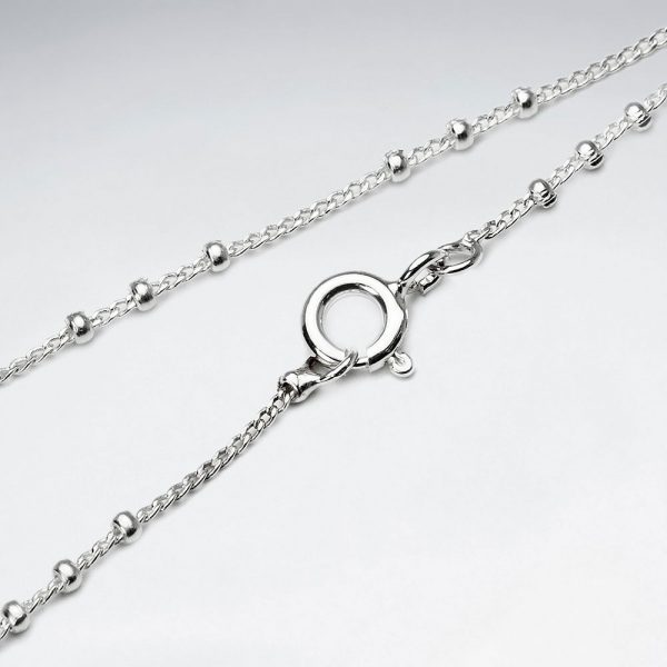 Chaine argent perle parsemé CSNC0018