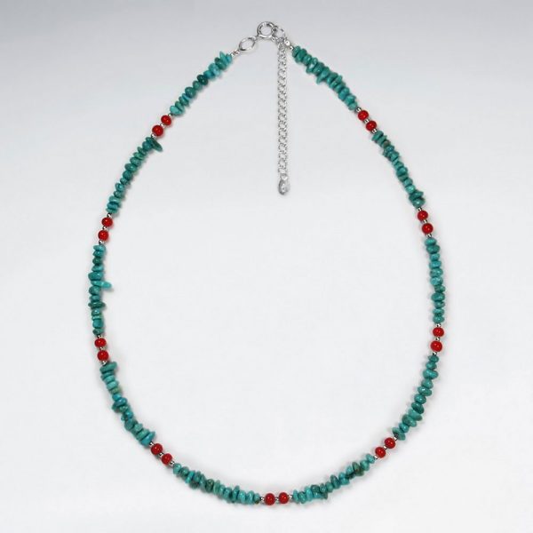 Collier Argent 925 Perle Turquoise