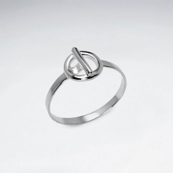 Bague en Argent Cercle & Ligne