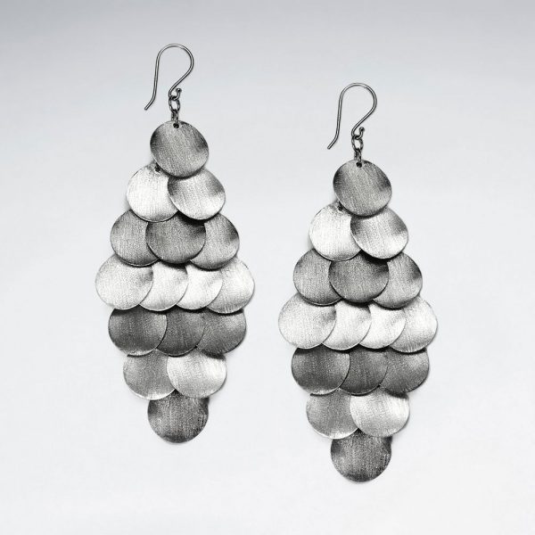 Boucles dOreilles Pendante Grape Boule Rhodium