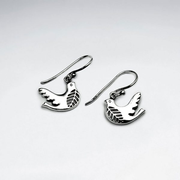 Boucles d'Oreilles Colombe d'Argent