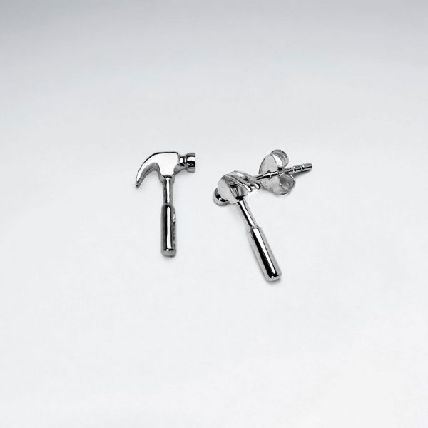 Boucles d'Oreilles Puce Marteau en Argent