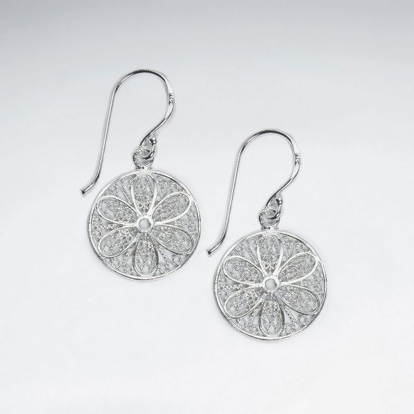 Boucles d'Oreilles en Argent Filigrane Rond Ø 16 mm