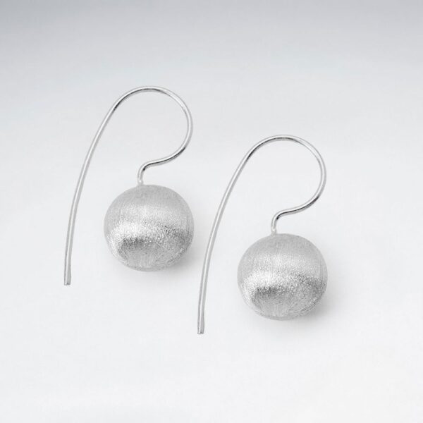 Boucles d'Oreilles Argent Boule Matte