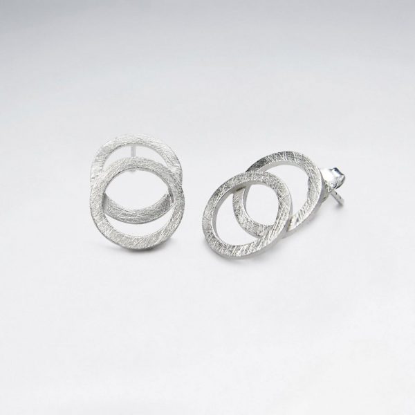 Boucles dOreilles Argent Double Cercle Ajouré Mat