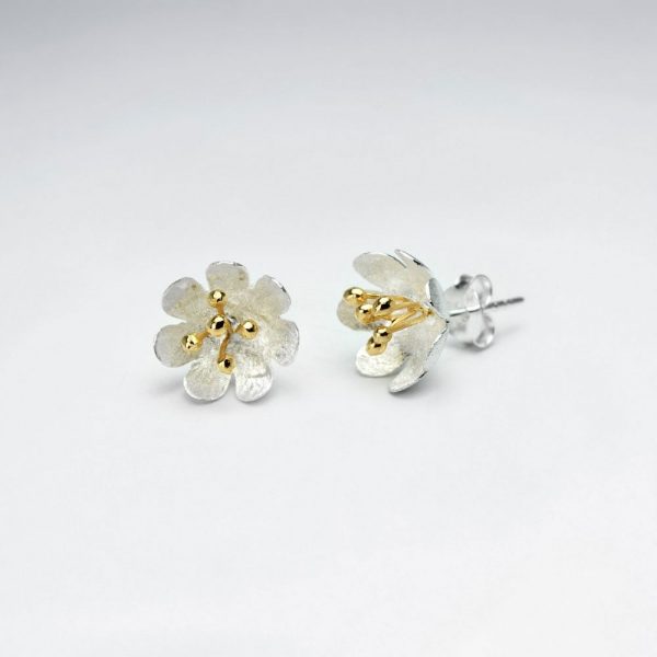 Boucles dOreilles en Argent Floraison Plaqué or