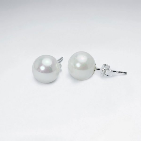 Boule d'Oreille Argent Perles