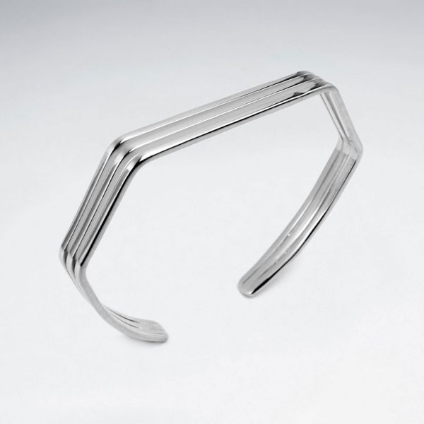 Bracelet Jonc Angulaire En Argent