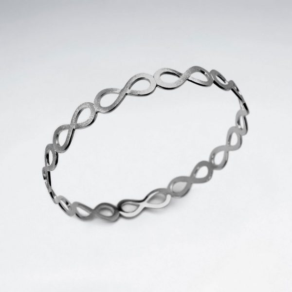 Bracelet Jonc Motif Infini Ajourées Finition Mat