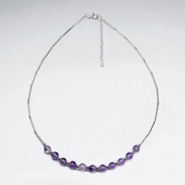 Collier Argent 925 Perle Améthyste