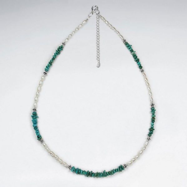 Collier Pierre Turquoise et Perle Argent