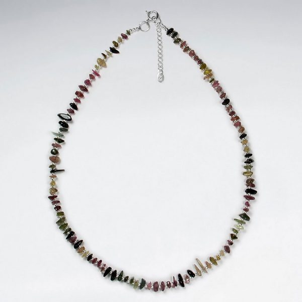 Collier Argent avec Perle Tourmaline