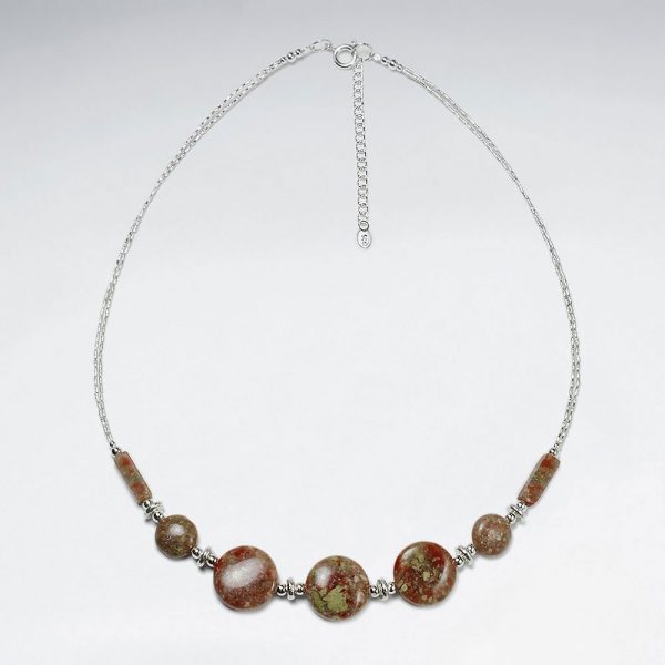 Collier en Argent 925 avec Pierre Jaspe