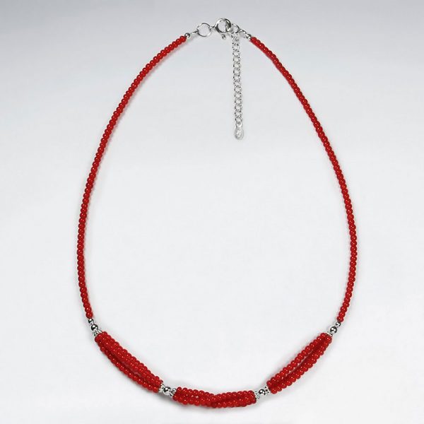 Collier Perles de Verre Rouge