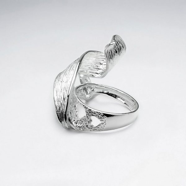 Élégant Bague Cocktail Argent Zircon Cristal 1