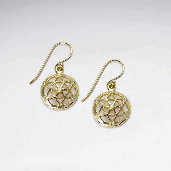 Boucles dOreilles Argent Cercle Filigrane Plaqué Or