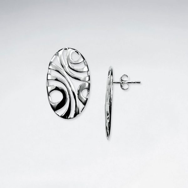 Boucles dOreilles Argent Exotique Forme Ovale 1