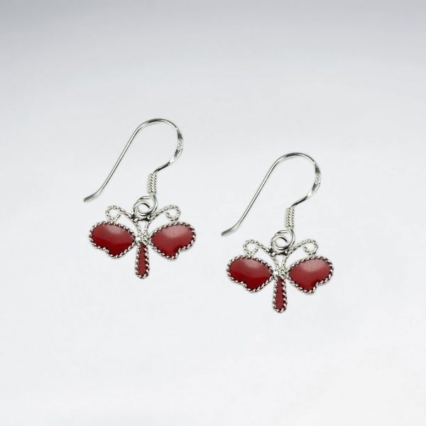 Boucles Oreilles Libellule Argent Émail