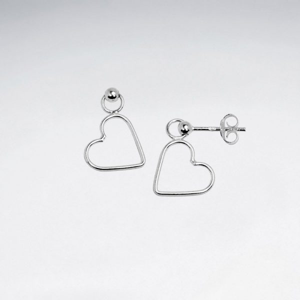 Boucles d'oreilles Pendante Cœur Ajourée en argent