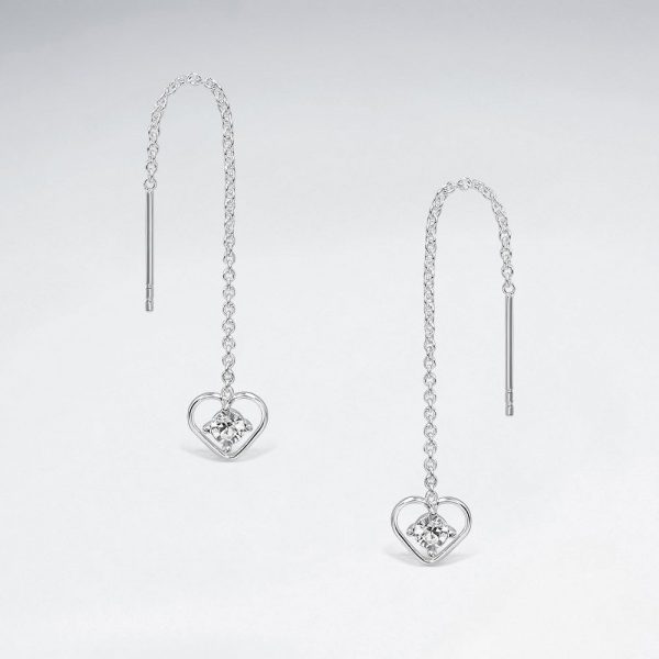 Chaine Oreilles Coeur Incrusté Cristal Zircon